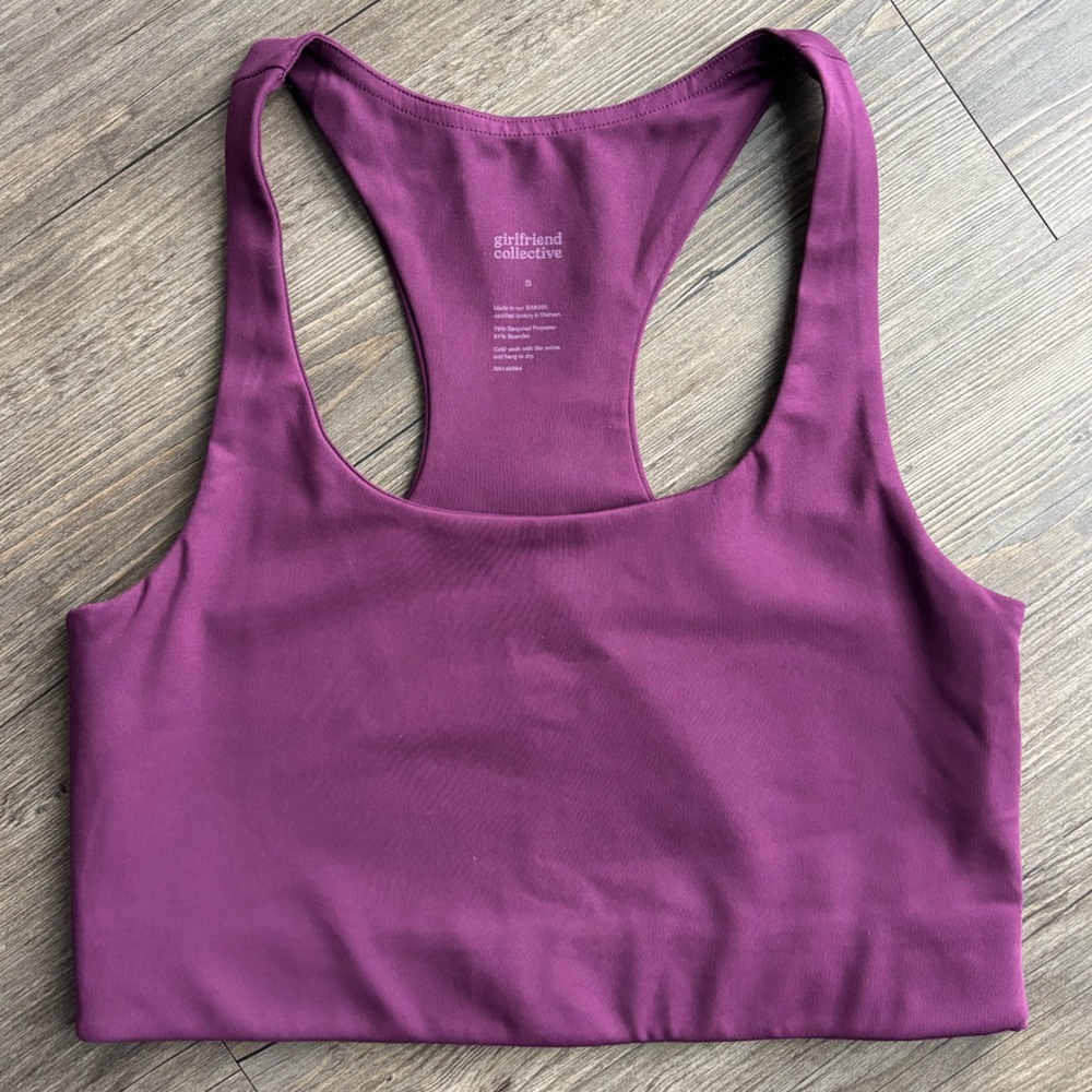 Girlfriend Collective Paloma Racerback Bra Plum Size Small